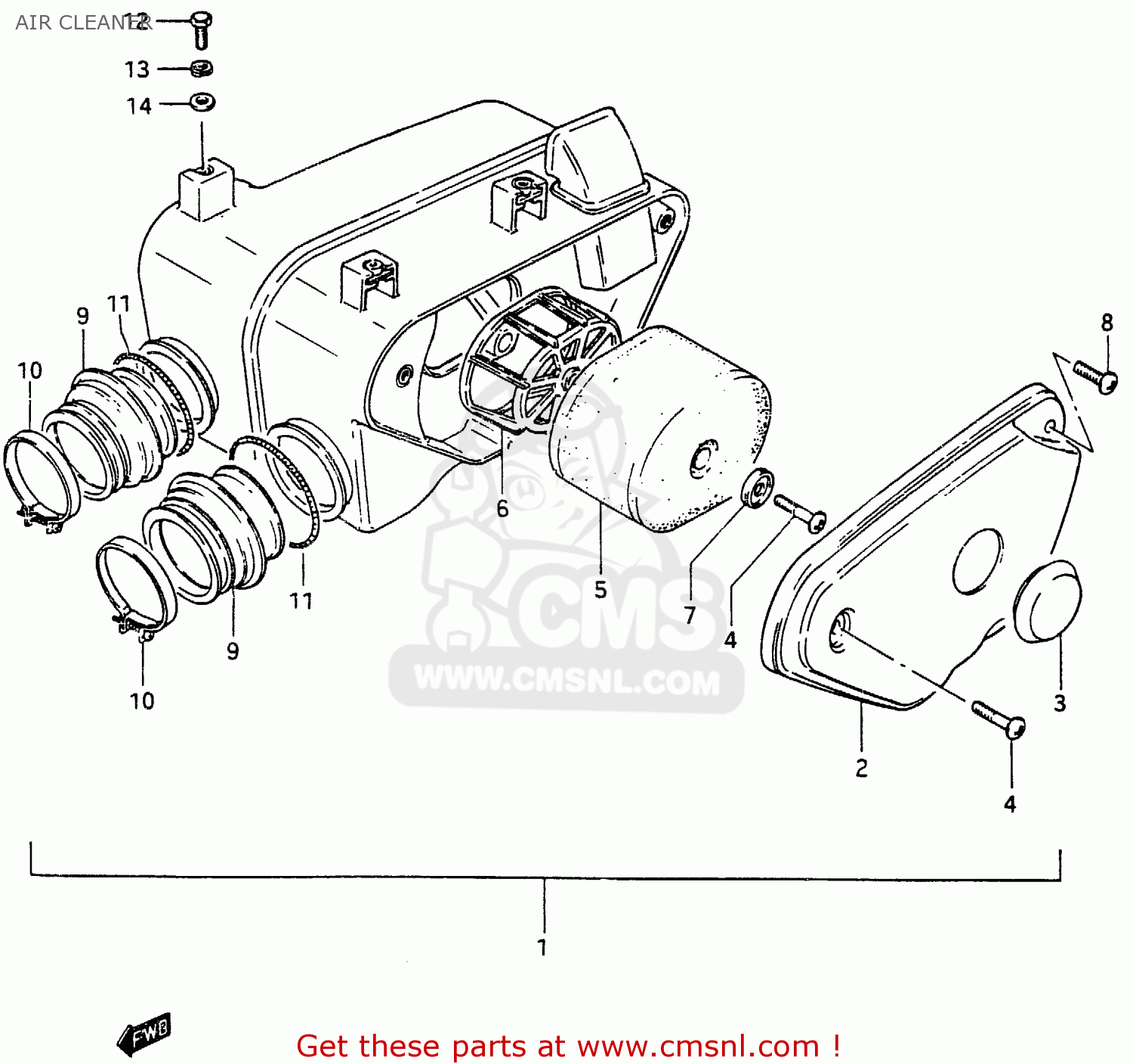 AIR CLEANER RG250C 1987 (H) (E01 E02 E04 E15 E16 E21 E22 E25 E39 E53)