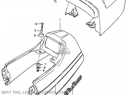 SEAT TAIL COVER (RG250CH/FCH) - RG250C 1987 (H) (E01 E02 E04 E15 E16 E21 E22 E25 E39 E53)