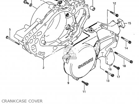 CRANKCASE COVER - RG250C 1987 (H) (E01 E02 E04 E15 E16 E21 E22 E25 E39 E53)