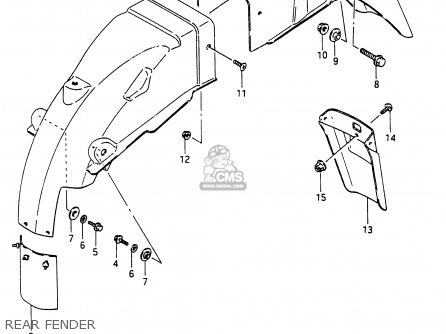 REAR FENDER - RG250C 1987 (H) (E01 E02 E04 E15 E16 E21 E22 E25 E39 E53)