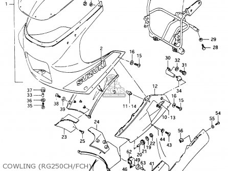 COWLING (RG250CH/FCH) - RG250C 1987 (H) (E01 E02 E04 E15 E16 E21 E22 E25 E39 E53)