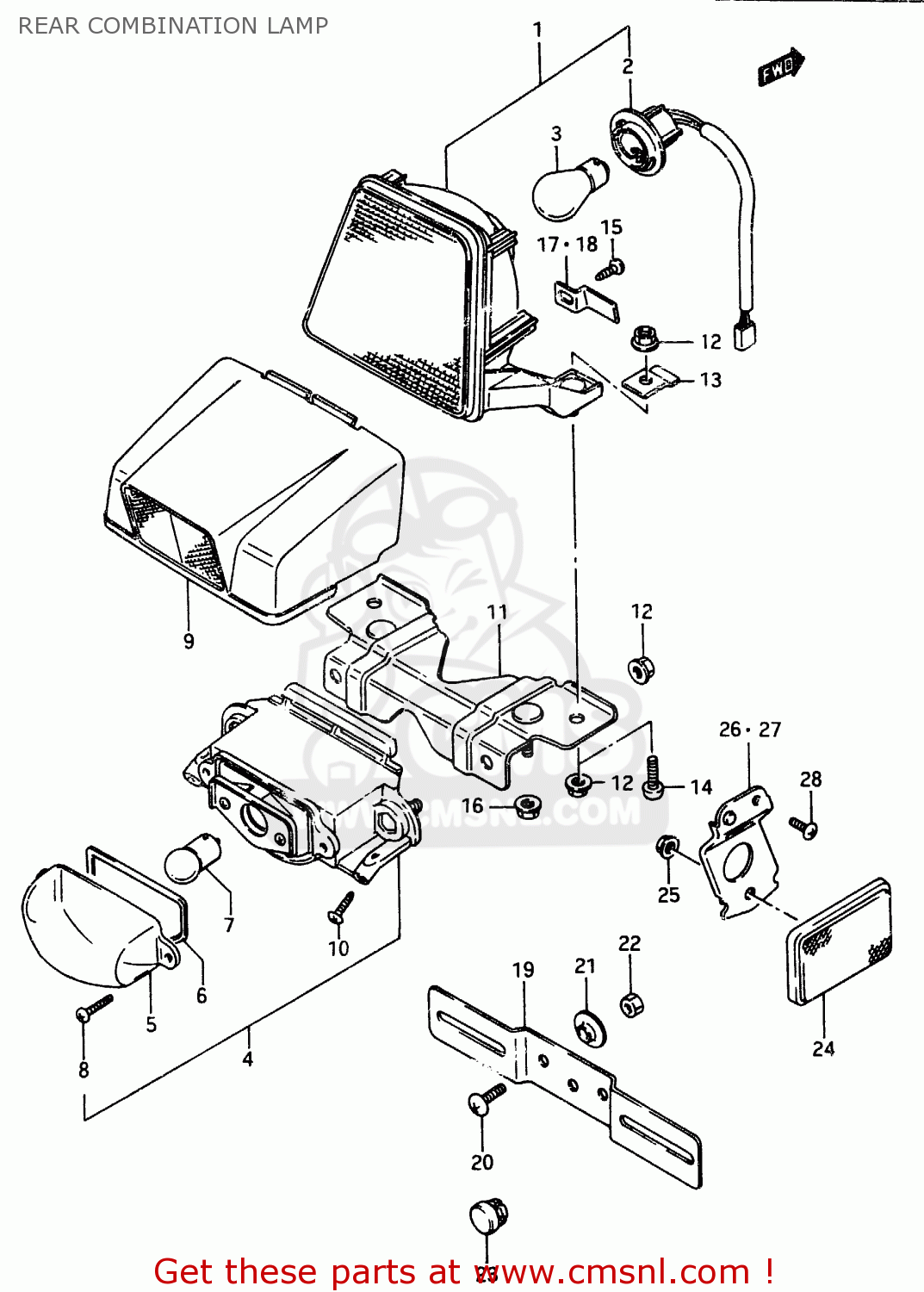 REAR COMBINATION LAMP RG250F 1986 (G) (E02 E16 E24 E30)