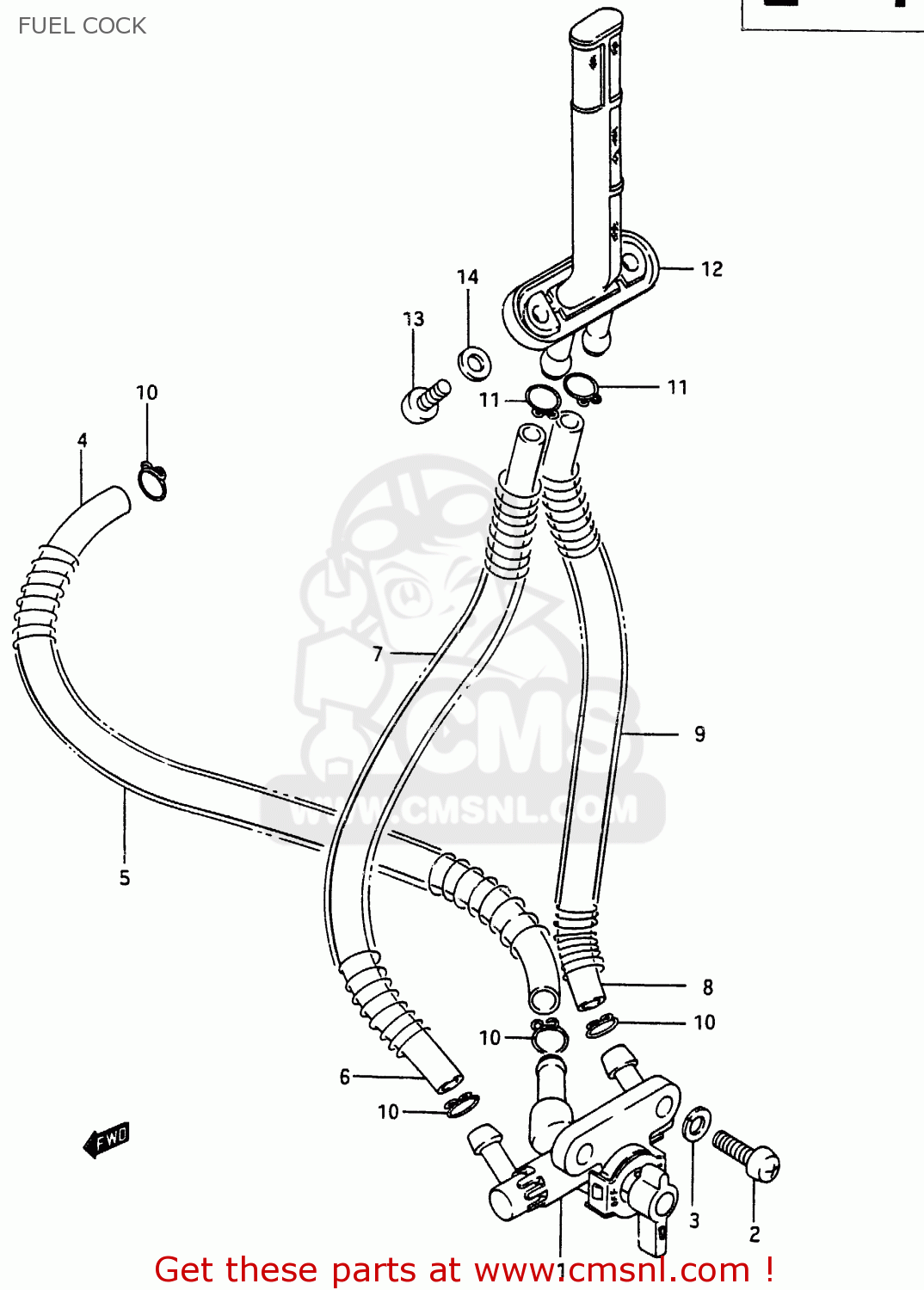 FUEL COCK RG250F 1986 (G) (E02 E16 E24 E30)