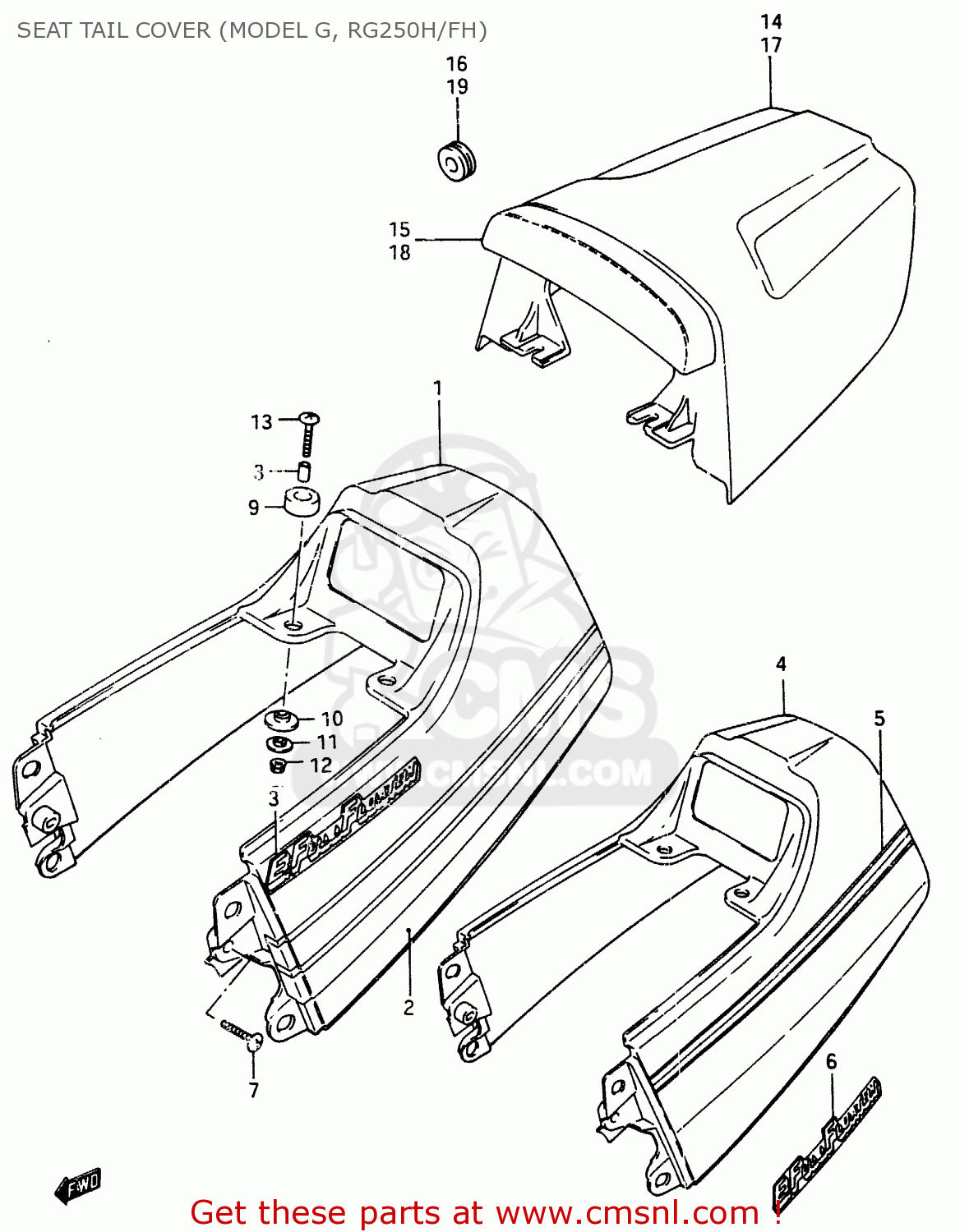 SEAT TAIL COVER (MODEL G, RG250H/FH) RG250F 1986 (G) (E02 E16 E24 E30)