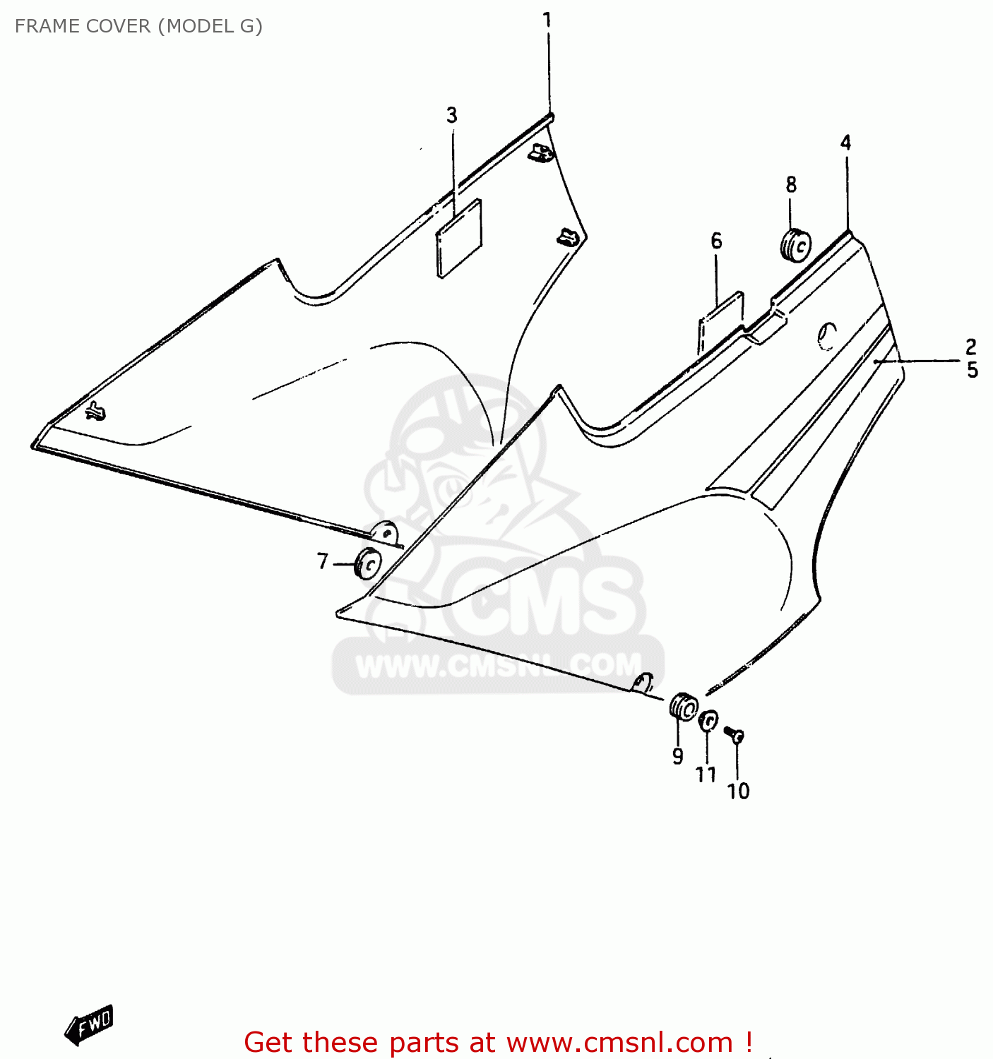 FRAME COVER (MODEL G) RG250F 1986 (G) (E02 E16 E24 E30)