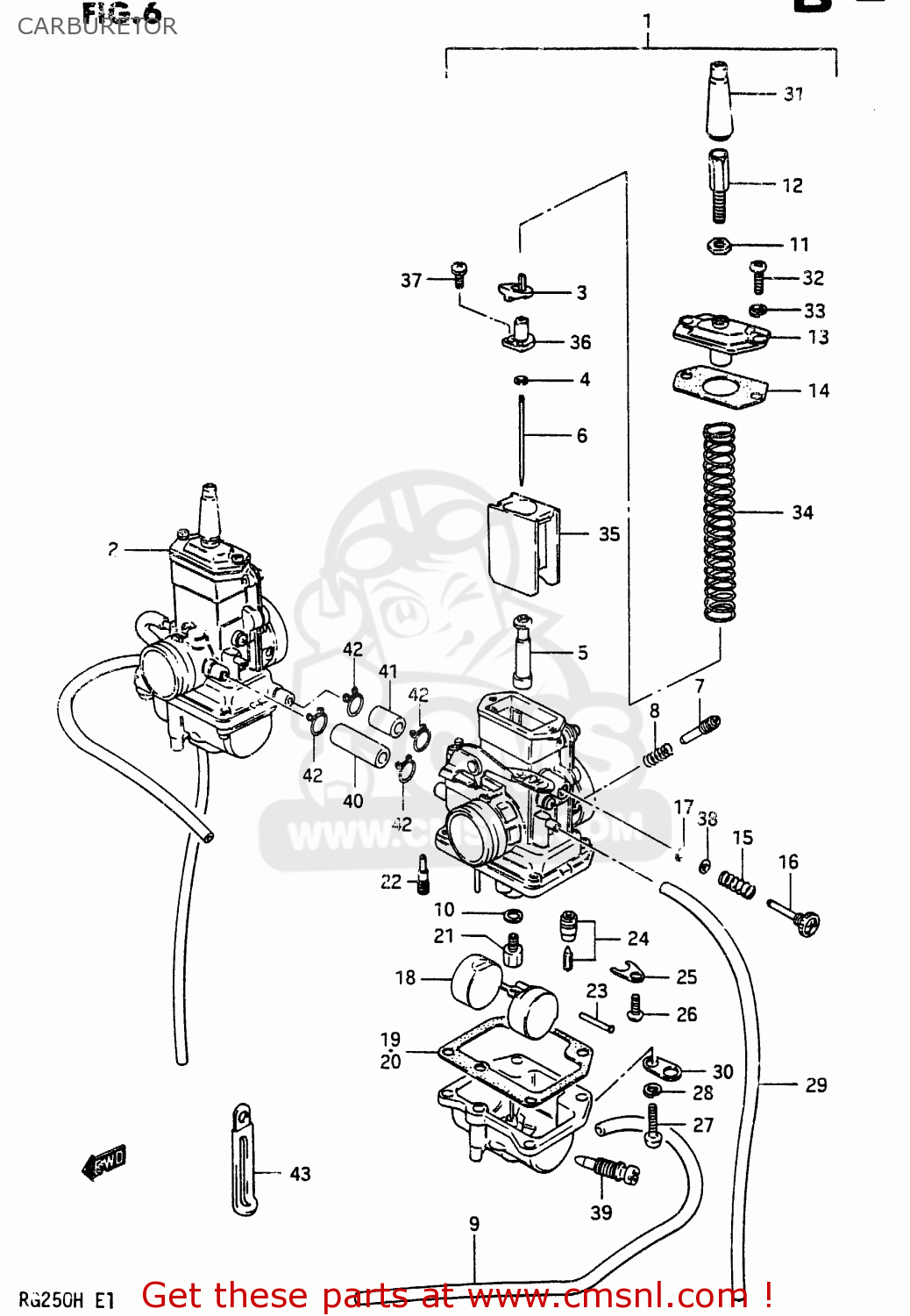 CARBURETOR RG250F 1986 (G) (E02 E16 E24 E30)