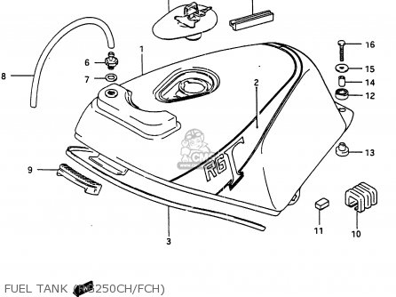 FUEL TANK (RG250CH/FCH) - RG250F 1986 (G) (E02 E16 E24 E30)