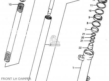 FRONT LH DAMPER - RG250F 1986 (G) (E02 E16 E24 E30)