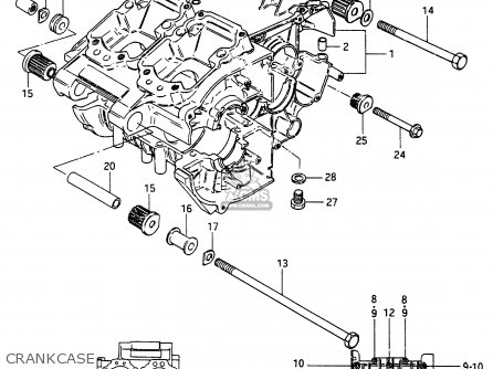 CRANKCASE - RG250F 1986 (G) (E02 E16 E24 E30)