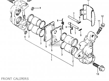 FRONT CALIPERS - RG250F 1986 (G) (E02 E16 E24 E30)