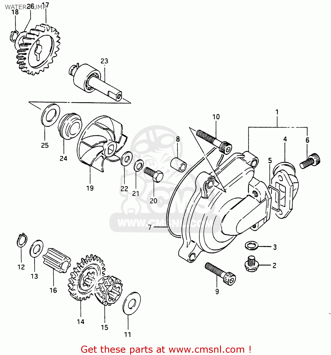 WATER PUMP RG250F 1987 (H) (E01 E02 E15 E24 E30 E34)