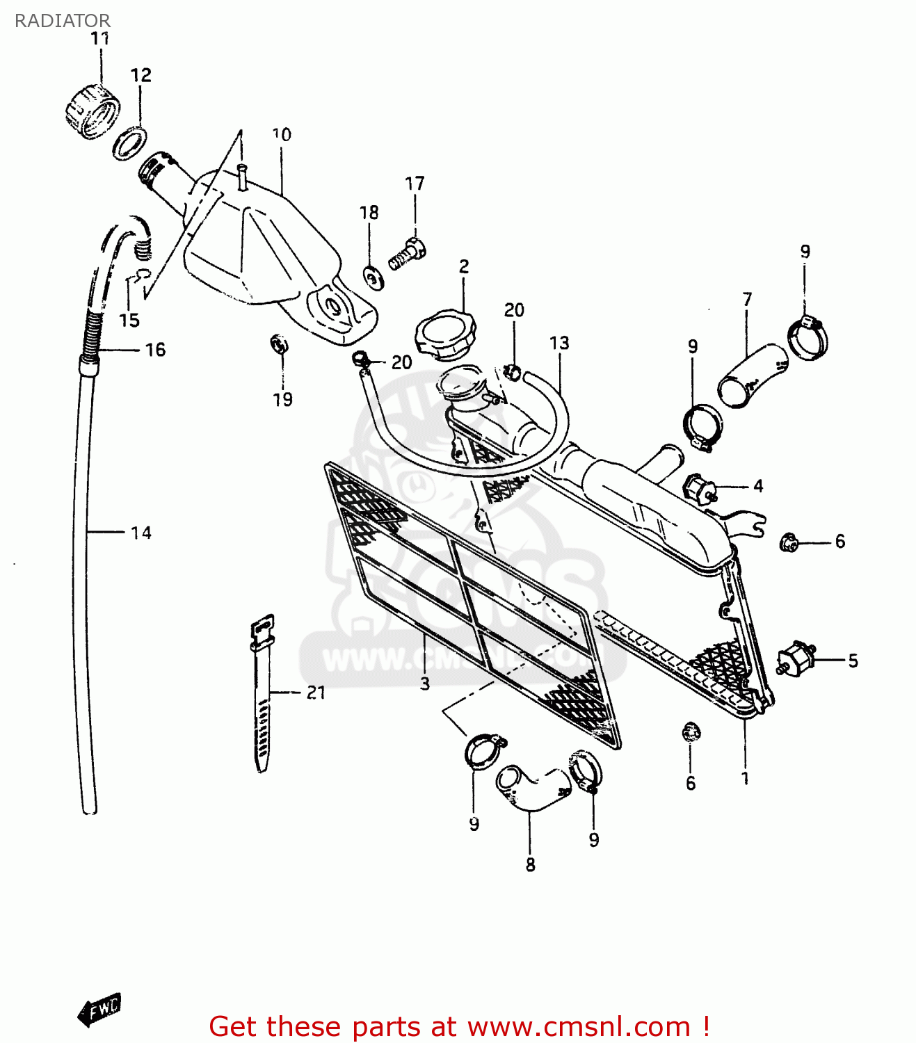 RADIATOR RG250F 1987 (H) (E01 E02 E15 E24 E30 E34)