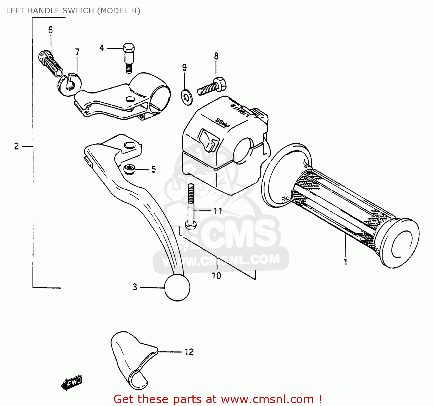 LEFT HANDLE SWITCH (MODEL H) RG250F 1987 (H) (E01 E02 E15 E24 E30 E34)