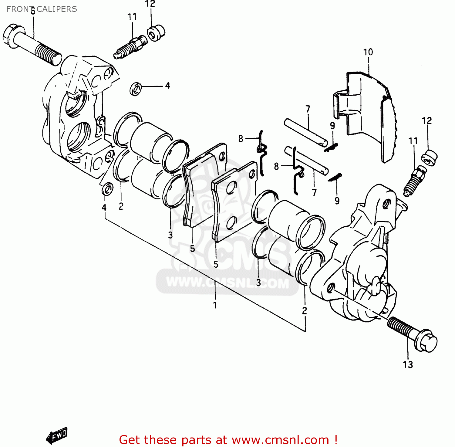 FRONT CALIPERS RG250F 1987 (H) (E01 E02 E15 E24 E30 E34)