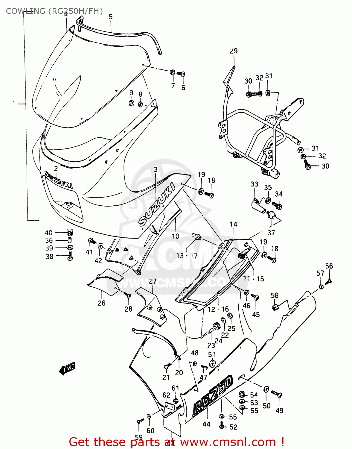 COWLING (RG250H/FH) RG250F 1987 (H) (E01 E02 E15 E24 E30 E34)