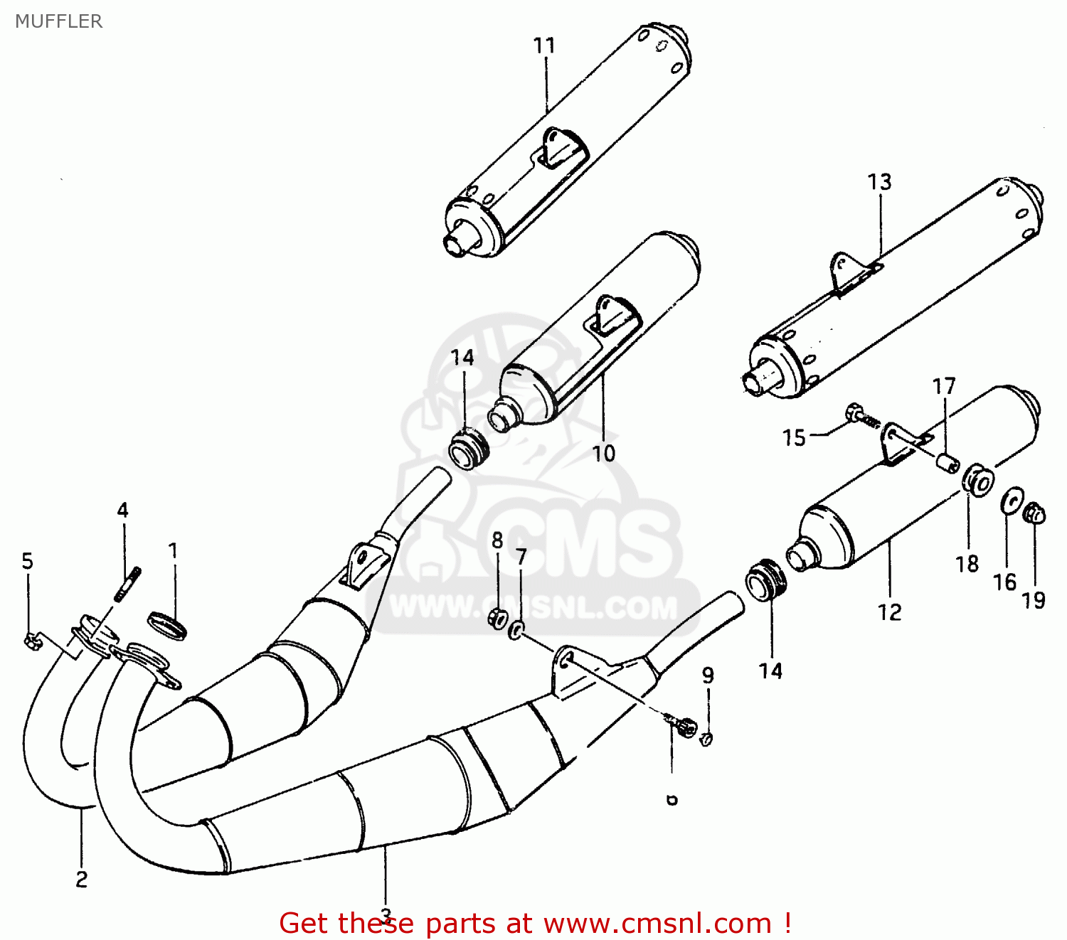 MUFFLER RG250F 1987 (H) (E01 E02 E15 E24 E30 E34)