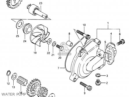 WATER PUMP - RG250F 1987 (H) (E01 E02 E15 E24 E30 E34)