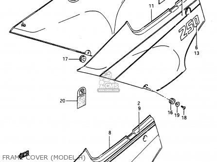 FRAME COVER (MODEL H) - RG250F 1987 (H) (E01 E02 E15 E24 E30 E34)
