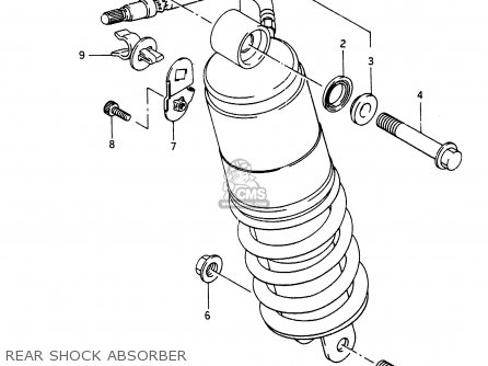 REAR SHOCK ABSORBER - RG250F 1987 (H) (E01 E02 E15 E24 E30 E34)