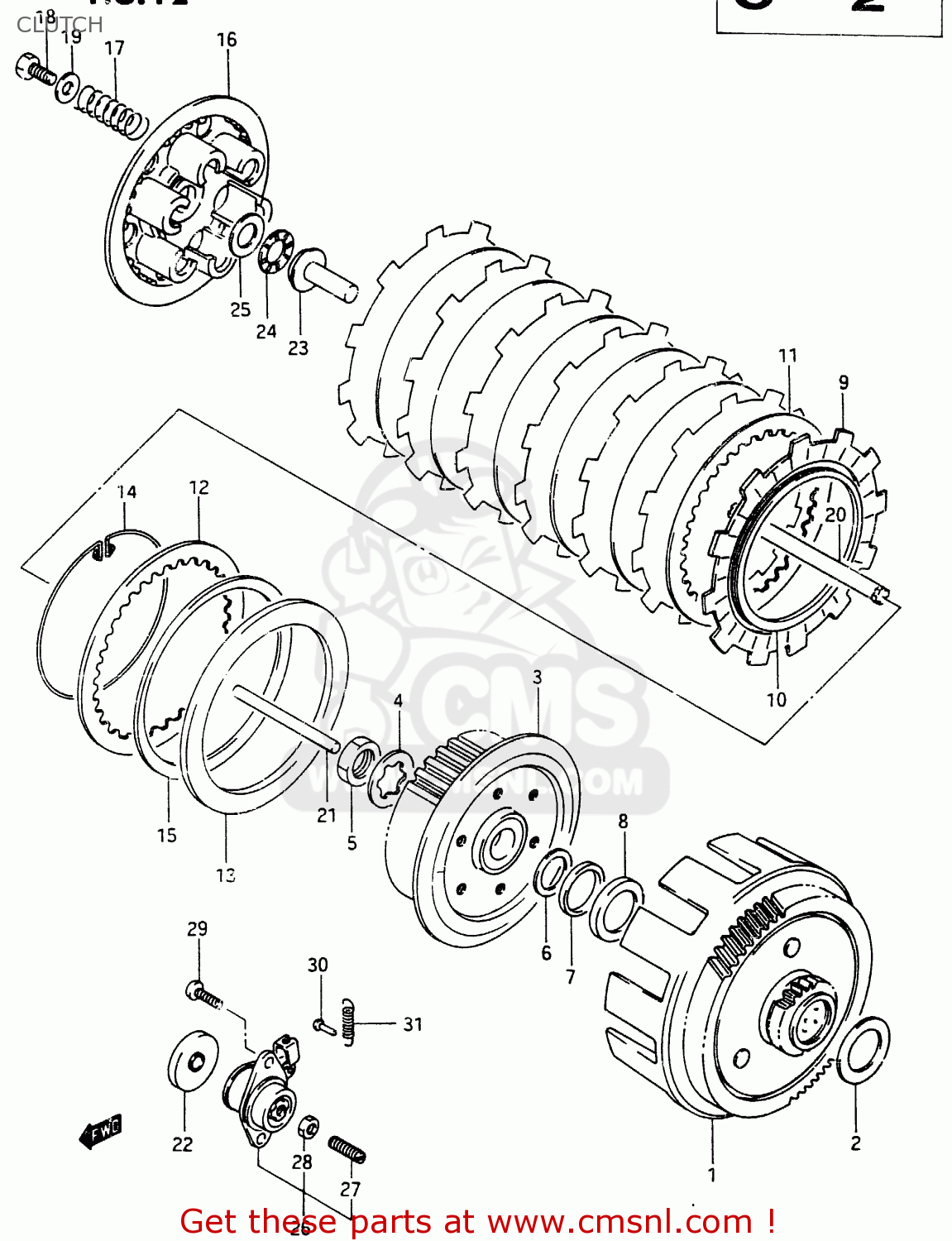 CLUTCH RG250FC 1987 (H) (E01 E02 E06 E15 E16 E22 E24 E25 E30 E34)