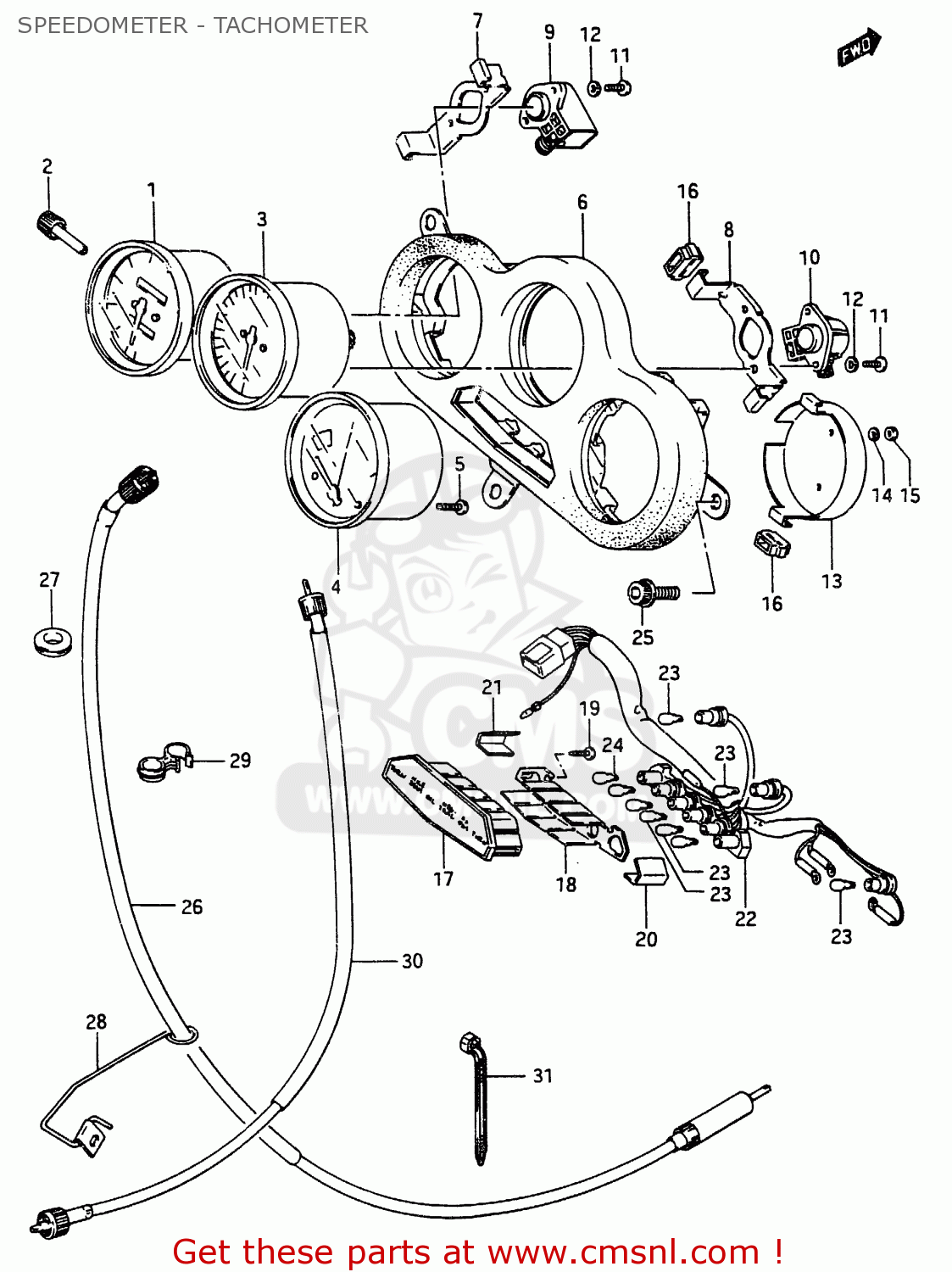 SPEEDOMETER - TACHOMETER RG250FC 1987 (H) (E01 E02 E06 E15 E16 E22 E24 E25 E30 E34)