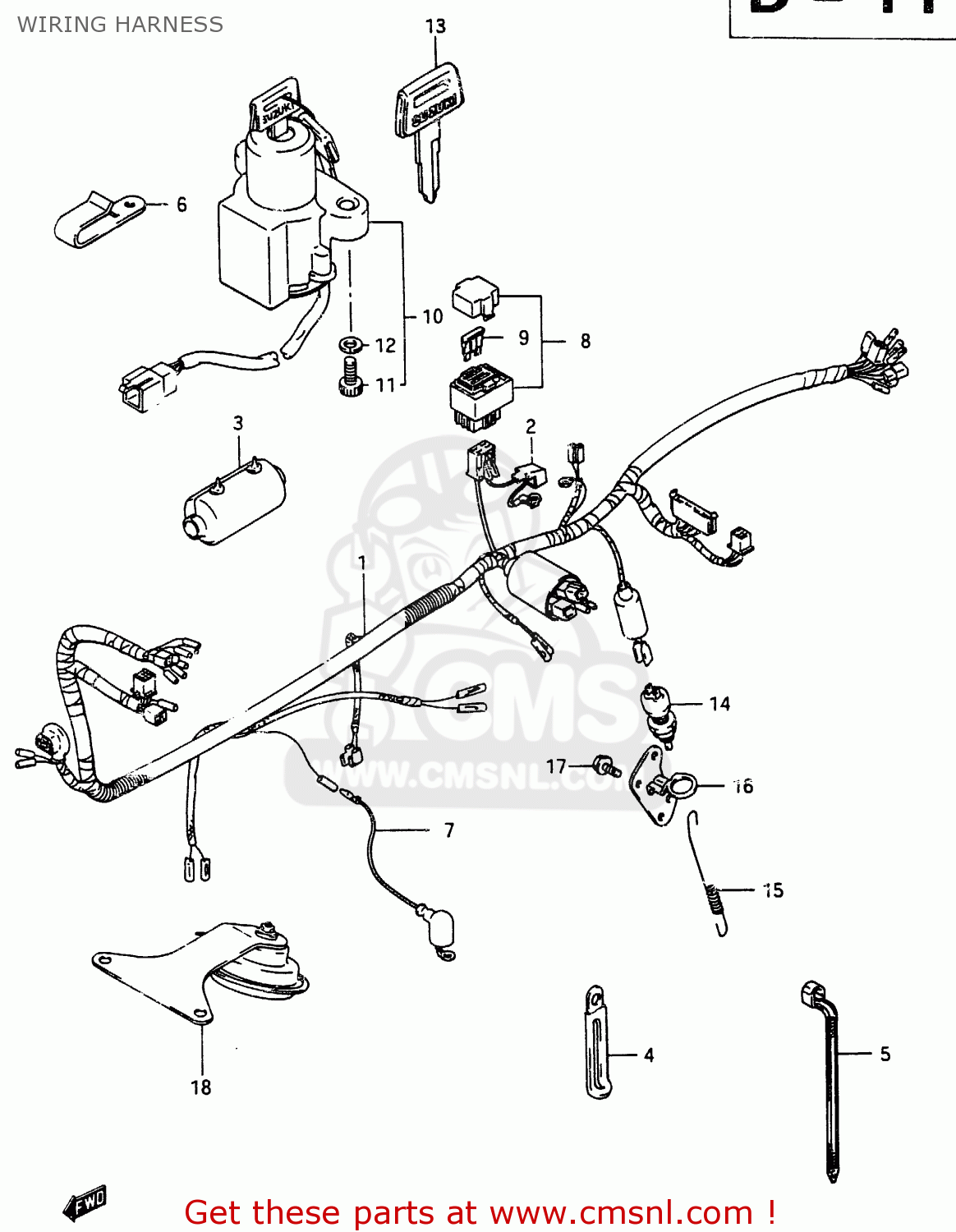WIRING HARNESS RG250FC 1987 (H) (E01 E02 E06 E15 E16 E22 E24 E25 E30 E34)