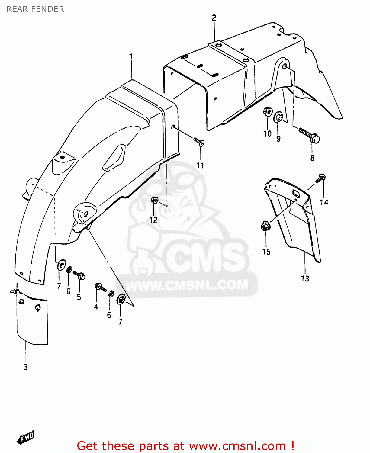 REAR FENDER RG250FC 1987 (H) (E01 E02 E06 E15 E16 E22 E24 E25 E30 E34)