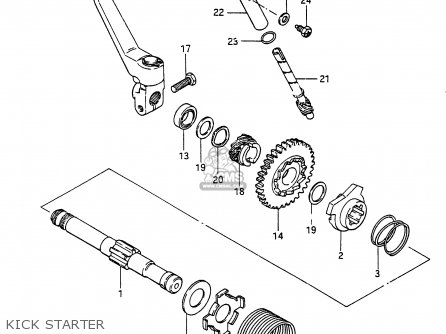 KICK STARTER - RG250FC 1987 (H) (E01 E02 E06 E15 E16 E22 E24 E25 E30 E34)