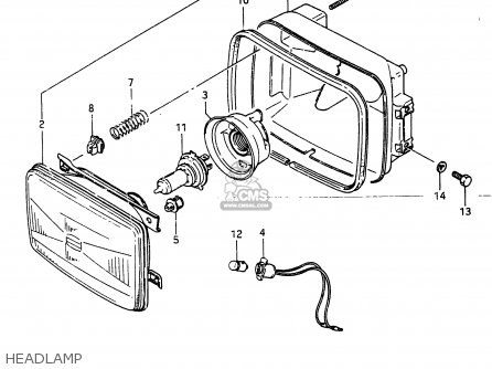 HEADLAMP - RG250FC 1987 (H) (E01 E02 E06 E15 E16 E22 E24 E25 E30 E34)