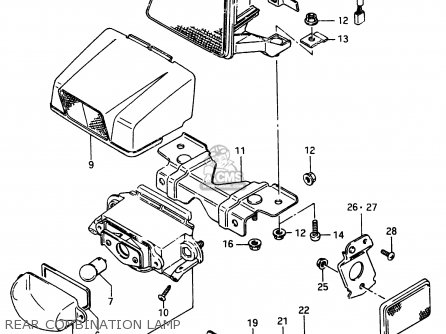 REAR COMBINATION LAMP - RG250FC 1987 (H) (E01 E02 E06 E15 E16 E22 E24 E25 E30 E34)