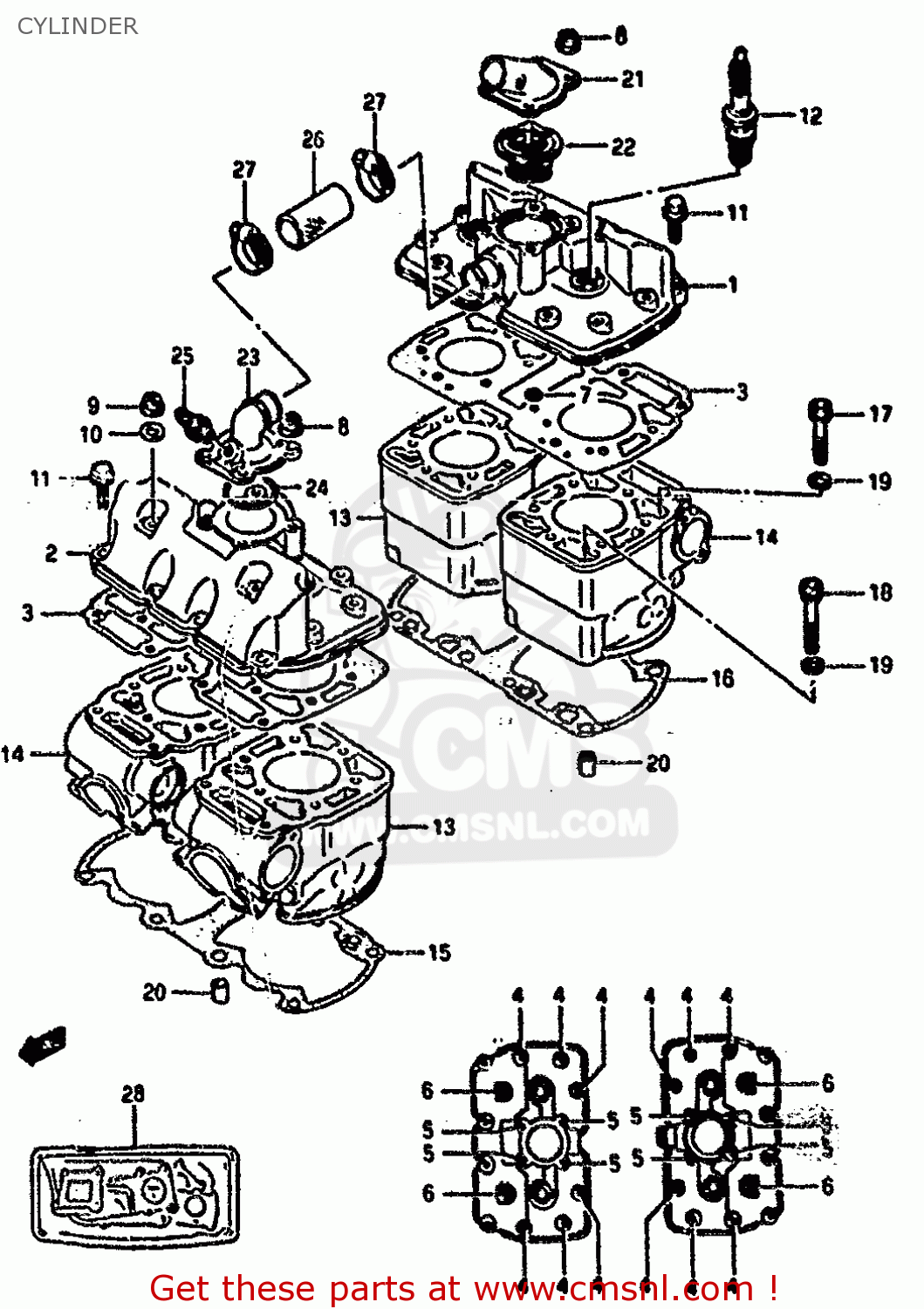 CYLINDER RG500 1986 (G) (E01 E02 E04 E06 E15 E16 E17 E21 22 24 25 34 39)