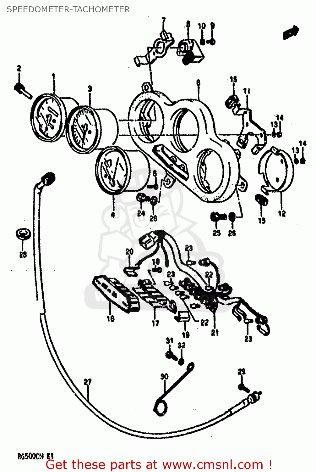 SPEEDOMETER-TACHOMETER RG500 1986 (G) (E01 E02 E04 E06 E15 E16 E17 E21 22 24 25 34 39)
