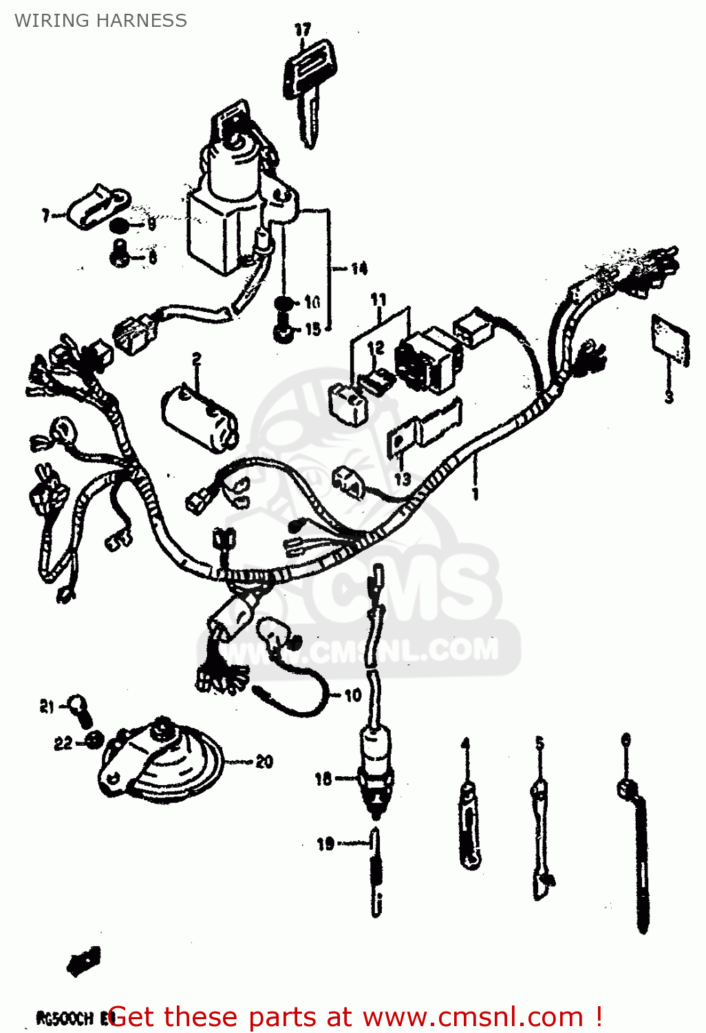 WIRING HARNESS RG500 1986 (G) (E01 E02 E04 E06 E15 E16 E17 E21 22 24 25 34 39)