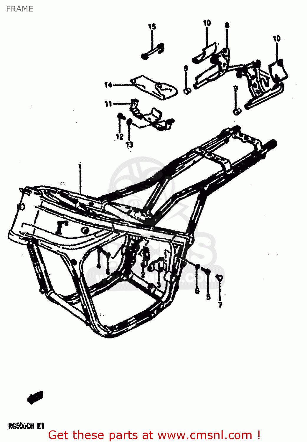 FRAME RG500 1986 (G) (E01 E02 E04 E06 E15 E16 E17 E21 22 24 25 34 39)
