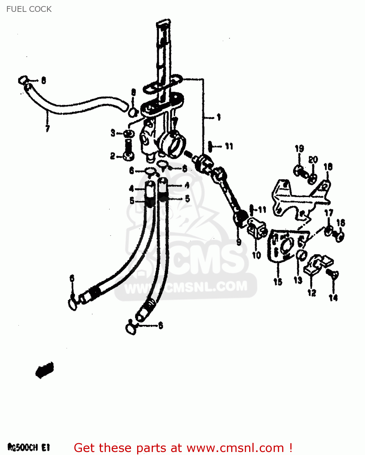 FUEL COCK RG500 1986 (G) (E01 E02 E04 E06 E15 E16 E17 E21 22 24 25 34 39)
