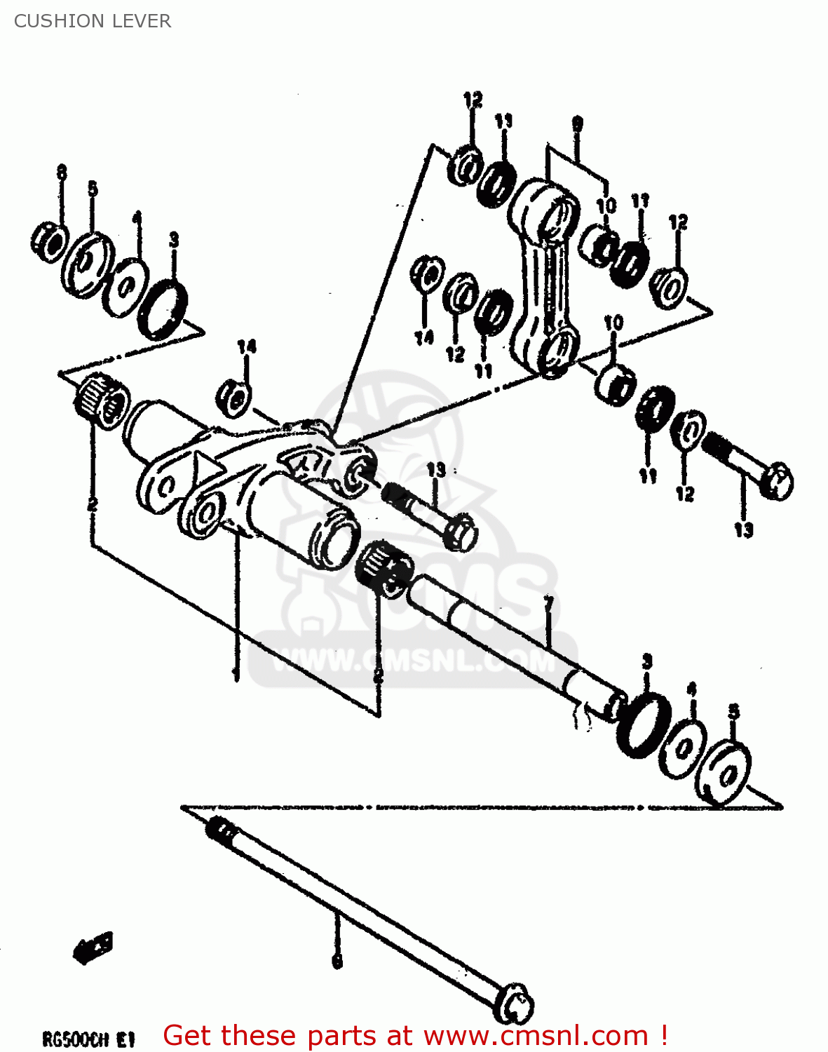CUSHION LEVER RG500 1986 (G) (E01 E02 E04 E06 E15 E16 E17 E21 22 24 25 34 39)