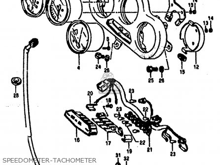 SPEEDOMETER-TACHOMETER - RG500 1986 (G) (E01 E02 E04 E06 E15 E16 E17 E21 22 24 25 34 39)