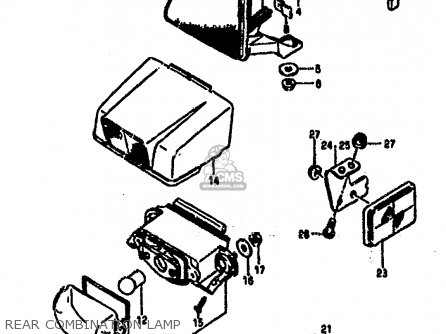 REAR COMBINATION LAMP - RG500 1986 (G) (E01 E02 E04 E06 E15 E16 E17 E21 22 24 25 34 39)