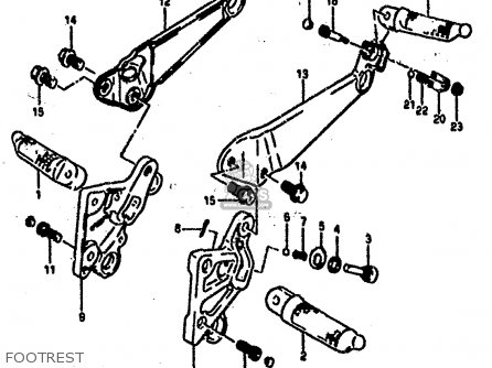 FOOTREST - RG500 1986 (G) (E01 E02 E04 E06 E15 E16 E17 E21 22 24 25 34 39)