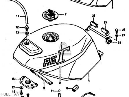 FUEL TANK - RG500 1986 (G) (E01 E02 E04 E06 E15 E16 E17 E21 22 24 25 34 39)