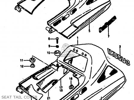 SEAT TAIL COVER - RG500 1986 (G) (E01 E02 E04 E06 E15 E16 E17 E21 22 24 25 34 39)