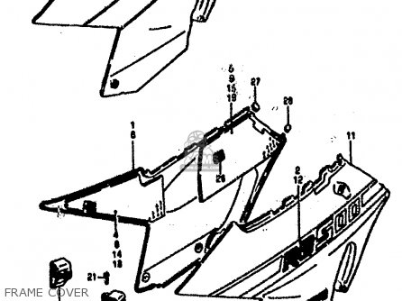 FRAME COVER - RG500 1986 (G) (E01 E02 E04 E06 E15 E16 E17 E21 22 24 25 34 39)