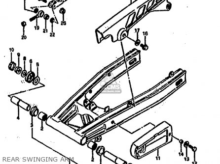 REAR SWINGING ARM - RG500 1986 (G) (E01 E02 E04 E06 E15 E16 E17 E21 22 24 25 34 39)