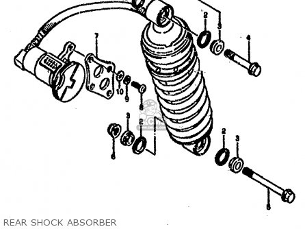 REAR SHOCK ABSORBER - RG500 1986 (G) (E01 E02 E04 E06 E15 E16 E17 E21 22 24 25 34 39)