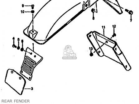 REAR FENDER - RG500 1986 (G) (E01 E02 E04 E06 E15 E16 E17 E21 22 24 25 34 39)