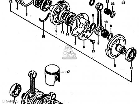 CRANKSHAFT - RG500 1986 (G) (E01 E02 E04 E06 E15 E16 E17 E21 22 24 25 34 39)