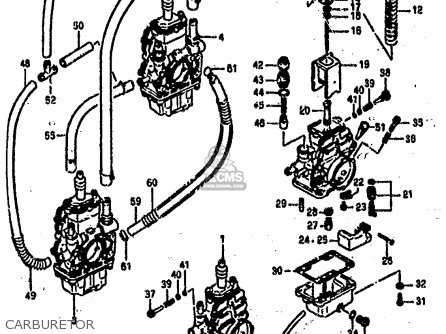 CARBURETOR - RG500 1986 (G) (E01 E02 E04 E06 E15 E16 E17 E21 22 24 25 34 39)
