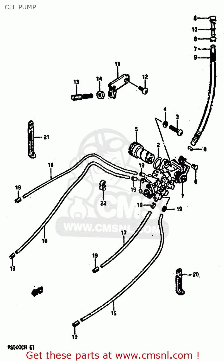OIL PUMP RG500C 1987 (H) (E01 E02 E04 E06 E15 16 17 21 22 24 25 34 39 53)