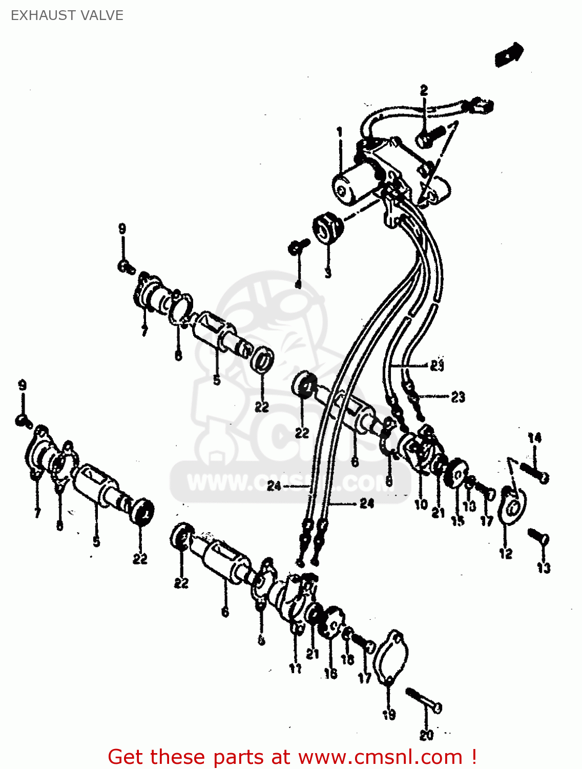 EXHAUST VALVE RG500C 1987 (H) (E01 E02 E04 E06 E15 16 17 21 22 24 25 34 39 53)