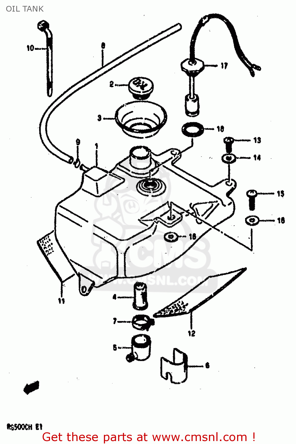 OIL TANK RG500C 1987 (H) (E01 E02 E04 E06 E15 16 17 21 22 24 25 34 39 53)